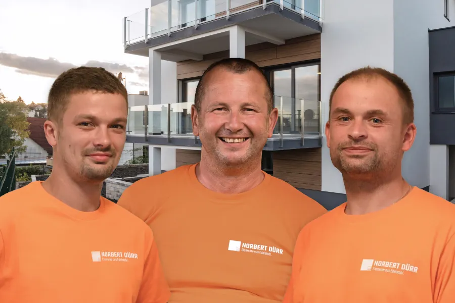 Teammitglieder von Norbert Dürr - Elemente aus Edelstahl.